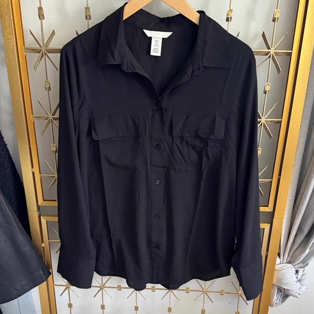 H&M Black Women's Button-Down Shirt